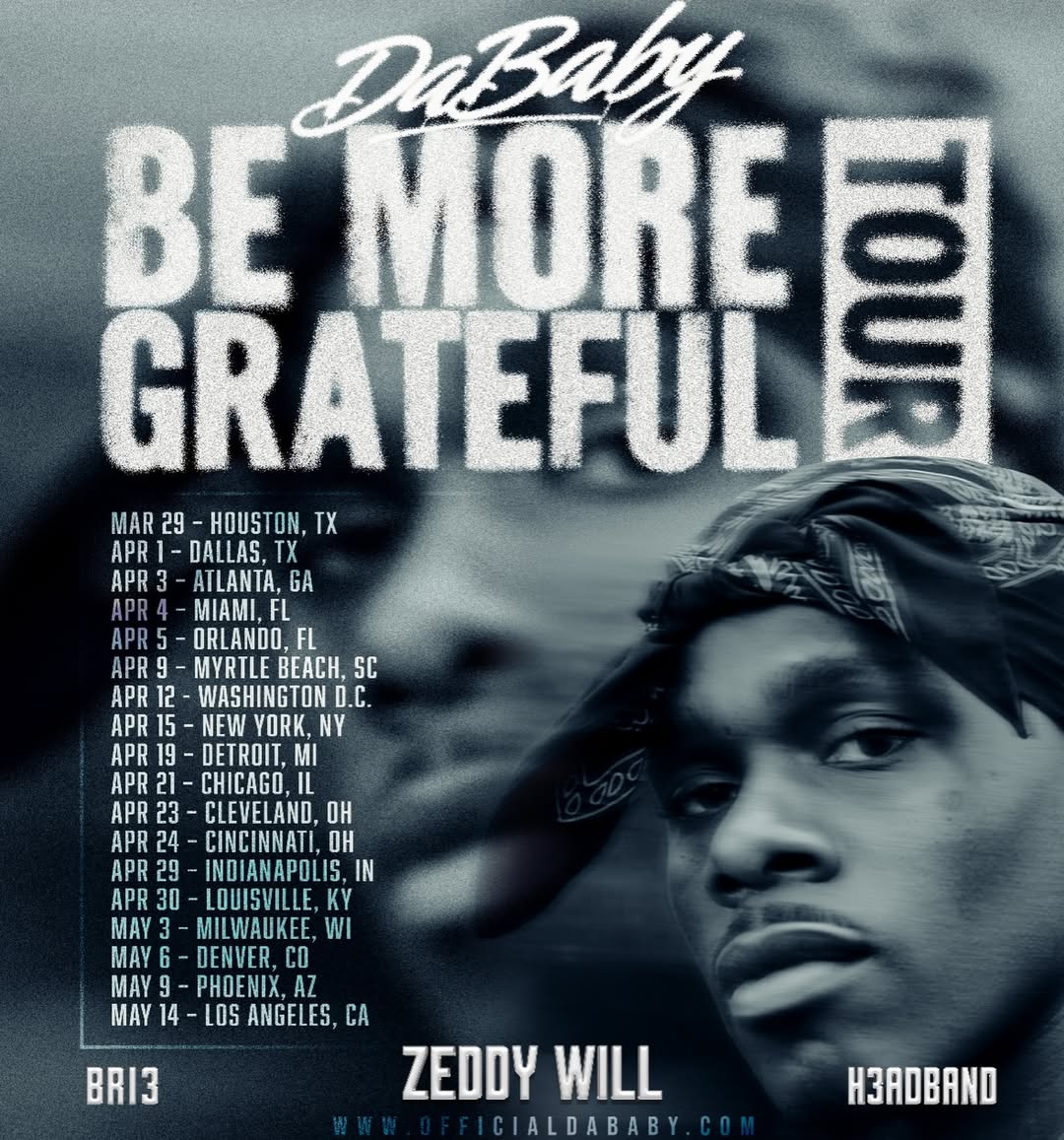 DaBaby Be More Grateful Tour Poster 2026